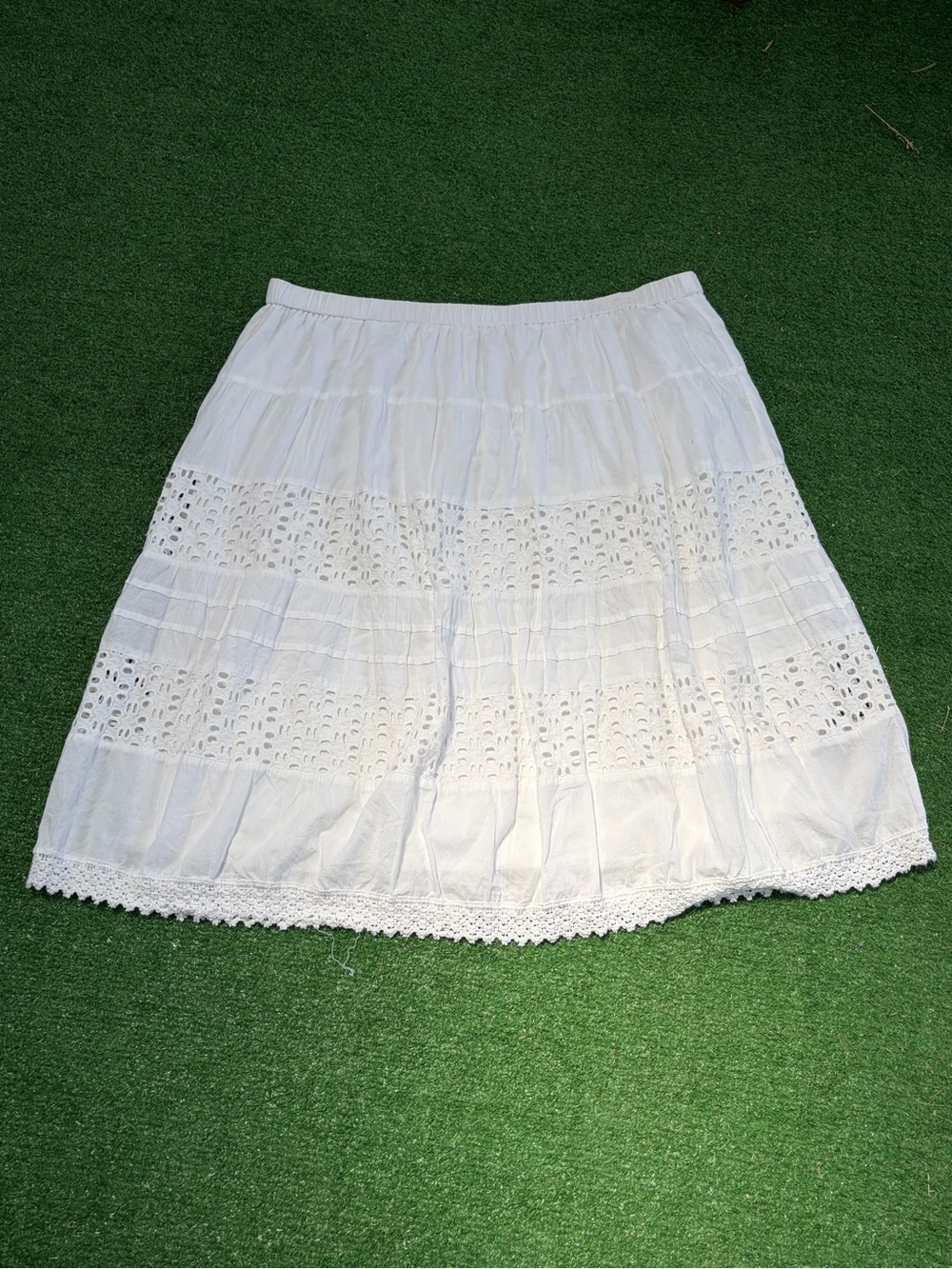 St. John's Bay White Eyelet A-Line Skirt